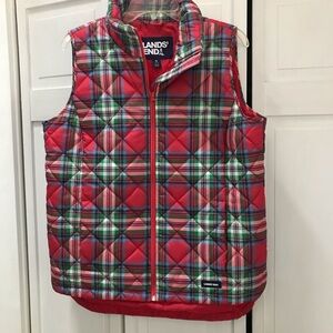Lands End NWOT Plaid Quilted Vest - M
